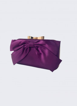 MAUVE CLUTCH WITH BOW