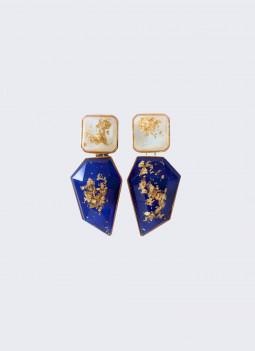 GOLD AND BLUE EARRING