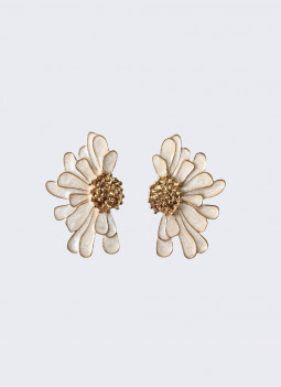 GOLD AND BEIGE EARRING