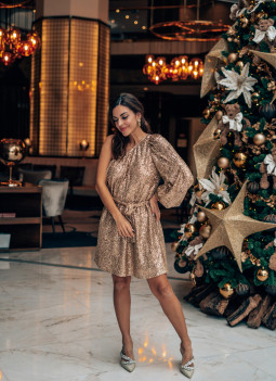 ASYMMETRICAL SEQUIN DRESS