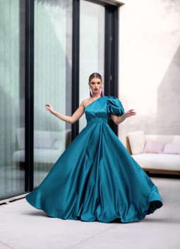 ROBE STRUCTURÉE TURQUOISE