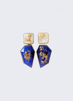 GOLD AND BLUE EARRING