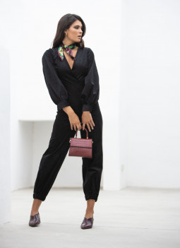 BLACK CORDUROY JUMPSUIT