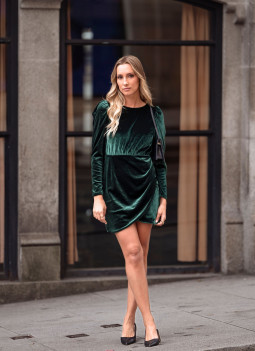 GREEN VELVET DRESS