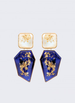 GOLD AND BLUE EARRING