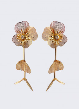 LONG FLOWER EARRING