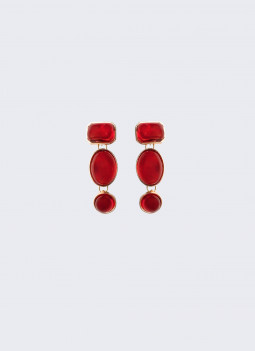 BOUCLE D'OREILLE ROUGE