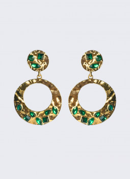 GOLDEN AND GREEN EARRING