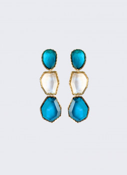 BLUE AND WHITE EARRING