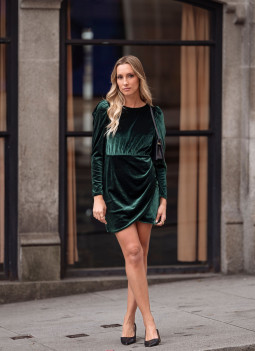 ROBE EN VELOURS VERTE