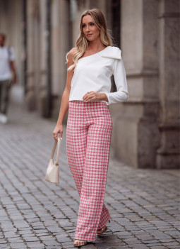 PANTALON EN TWEED ROSE