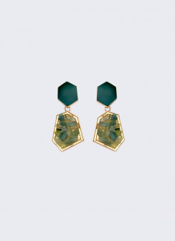 BOUCLE D'OREILLE VERT