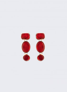 BOUCLE D'OREILLE ROUGE