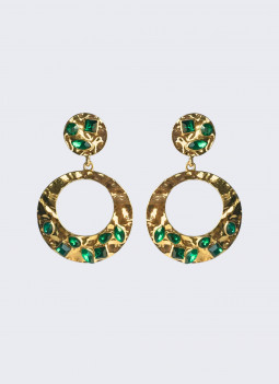 GOLDEN AND GREEN EARRING