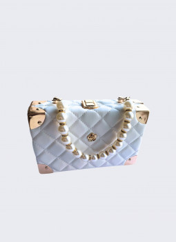 WHITE AND GOLD CLUTCH