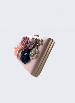 PINK CLUTCH WITH FLOWERS