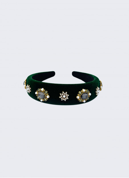 SERRE-TÊTE VELOURS VERT