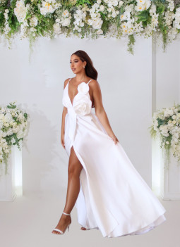 VESTITO DA SPOSA STRUTTURATO FIORI