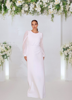 CHIFFON SLEEVE WEDDING DRESS