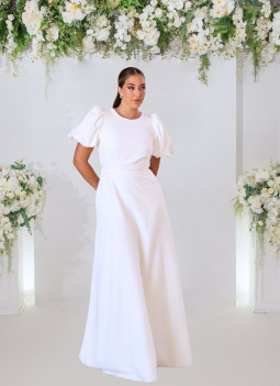 SHORT SLEEVE WEDDING DRESS