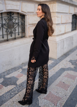 BLACK LACE PANTS