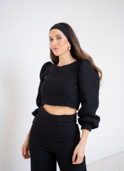 ÚLTIMOS - TOP DE TWEED NEGRO