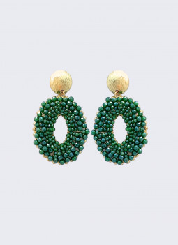 PENDIENTE OVAL VERDE