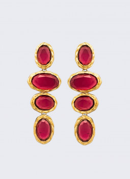 BRINCO OVAL VERMELHO