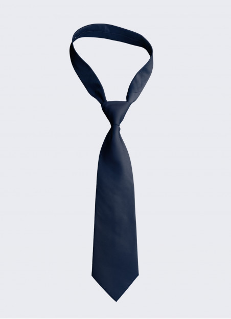 CRAVATE SATIN BLEU MARINE