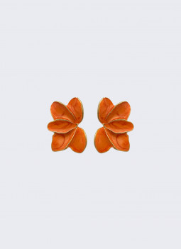 ORANGENER BLUMENOHRRING