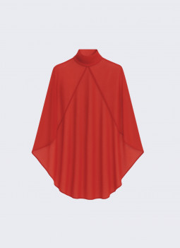 RED SHAWL WITH COLLAR