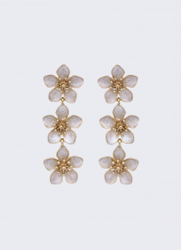 BOUCLE D’OREILLE LONGUE BEIGE