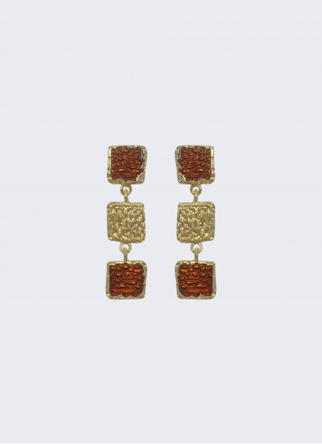 BRINCO TERRACOTA E DOURADO