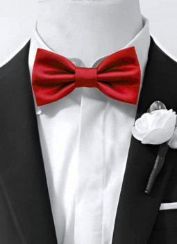 RED PRE-TIED BOW TIE