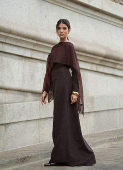 BROWN LONG DRESS
