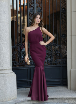 BORDEAUXFARBENES KLEID