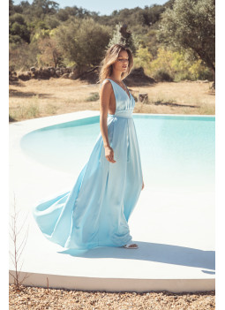 LONG LIGHT BLUE DRESS