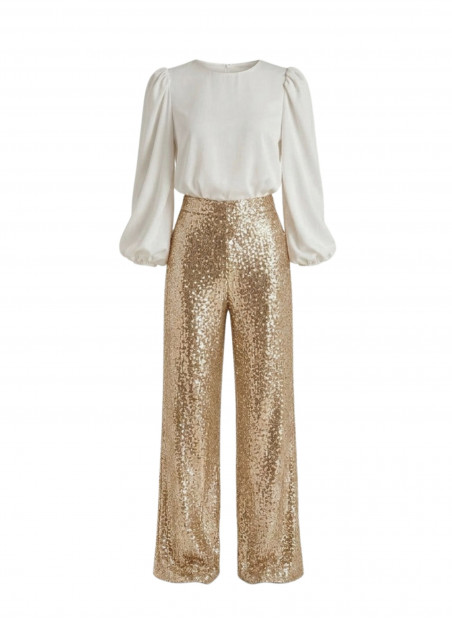 PANTALONE PAILLETTES DORATE