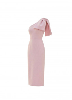 VESTIDO MIDI ROSA LAÇO