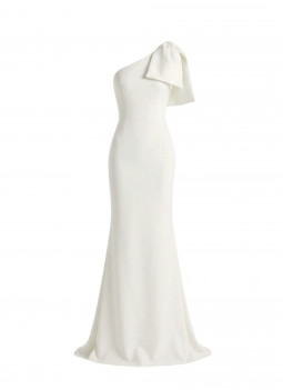 VESTITO LUNGO BIANCO FIOCCO