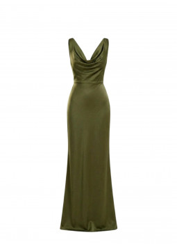 VESTITO LUNGO VERDE SECCO