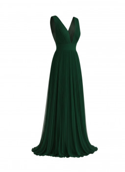 PLEATED GREEN DRESS