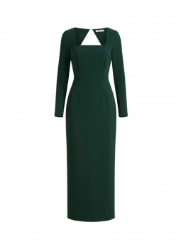 GRÜNES MIDI-KLEID ÄRMELN
