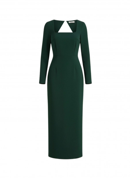 VESTITO MIDI VERDE MANICHE