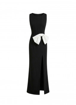 LANGES SCHWARZES KLEID SCHLEIFE