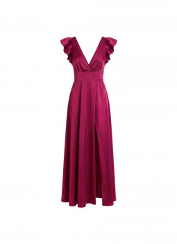 PINK / CHERRY DRESS WITH RUFFLES