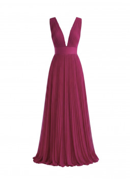 PLEATED CHERRY DRESS