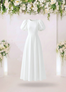 SHORT SLEEVE WEDDING DRESS