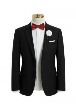 DARK RED PRE-TIED BOW TIE