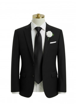 SCHWARZE SATIN KRAWATTE